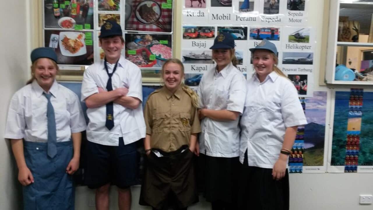 Students of Indonesian class in Indonesian uniform - Cobden Technical School, 2019.