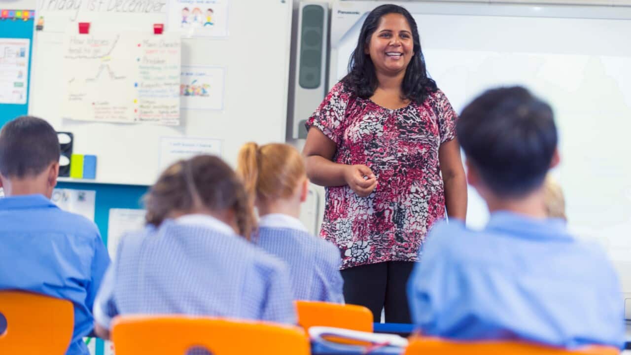 Teacher in a school