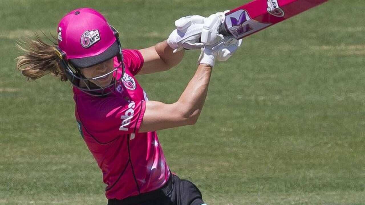 Erin Burns of the Sixers bats