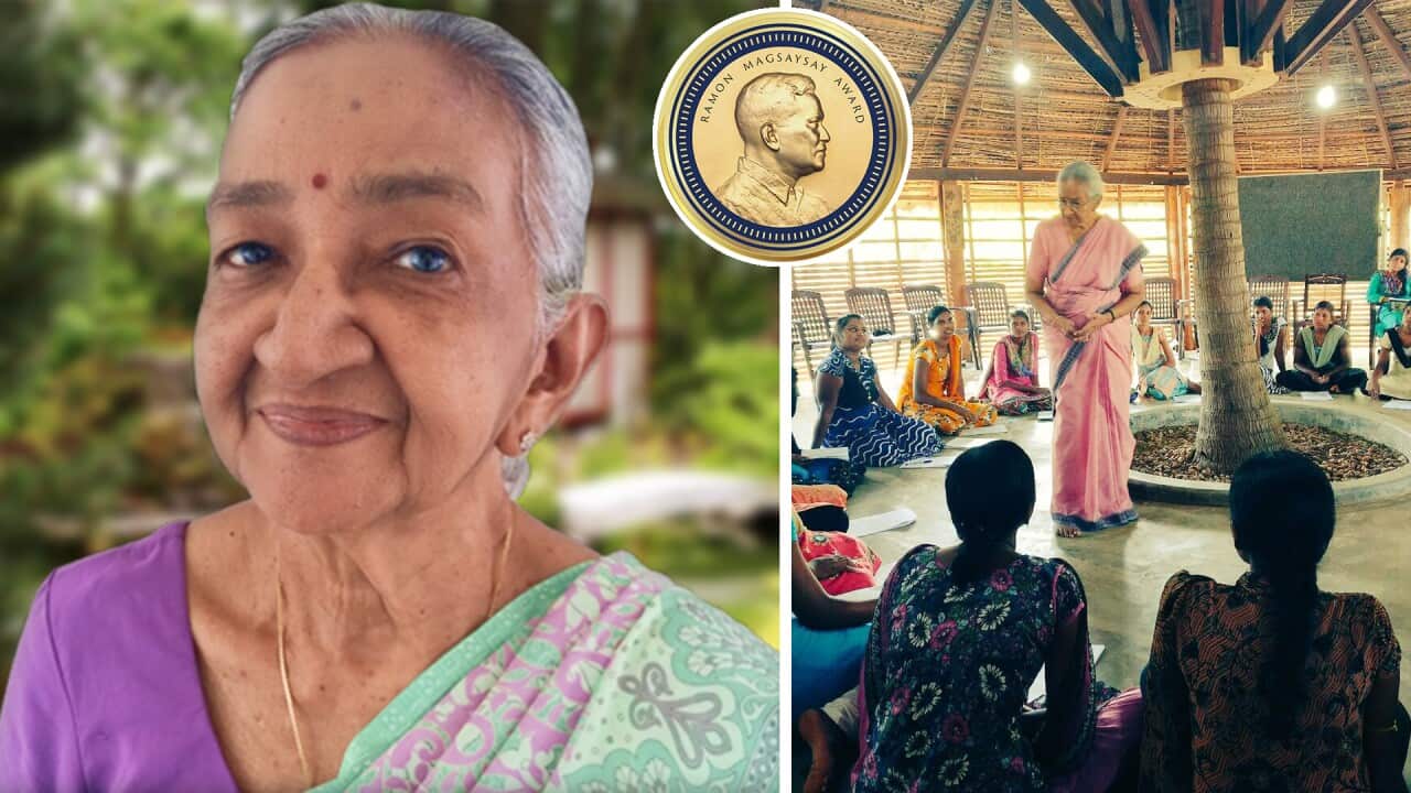 Gethsie Shanmugam, recipient of 2017 Award. A Sri Lankan teacher who used empathy and compassion in rebuilding war-scarred and disaster-stricken lives through impassioned psychosocial support."