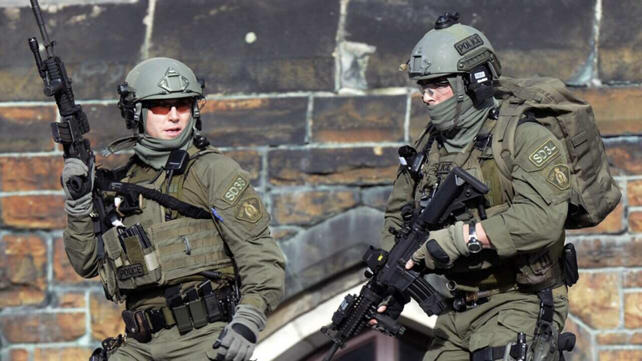 A Royal Canadian Mounted Police intervention team
