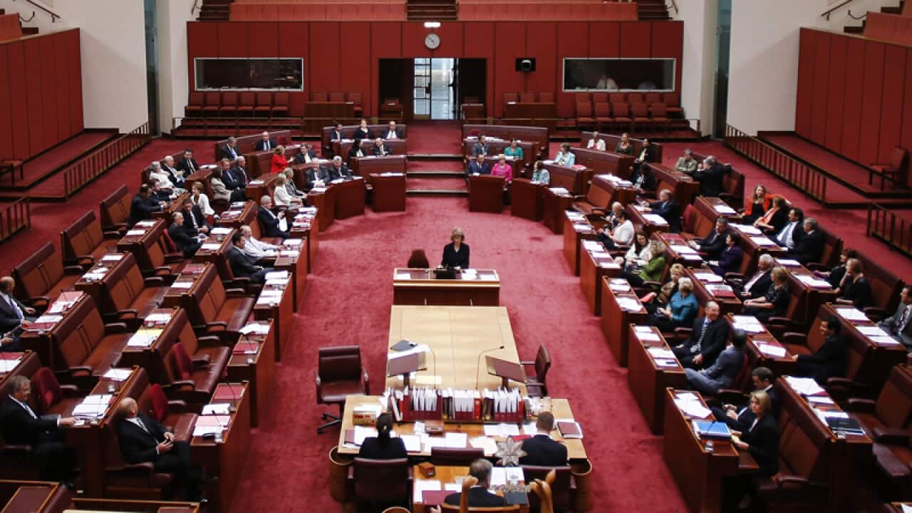 A general view of a censure motion in the Senate