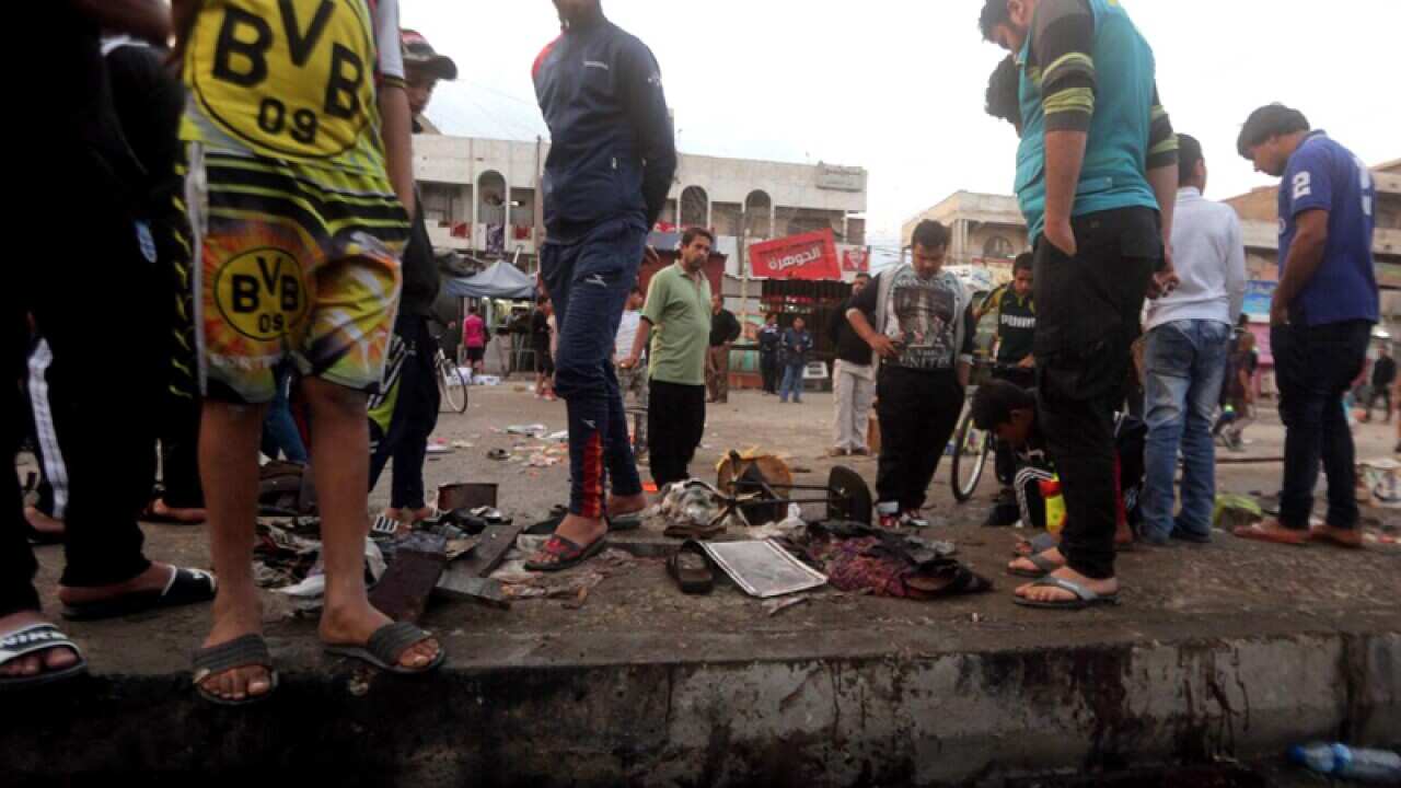 The scene of a bomb attack in Baghdad's Sadr city
