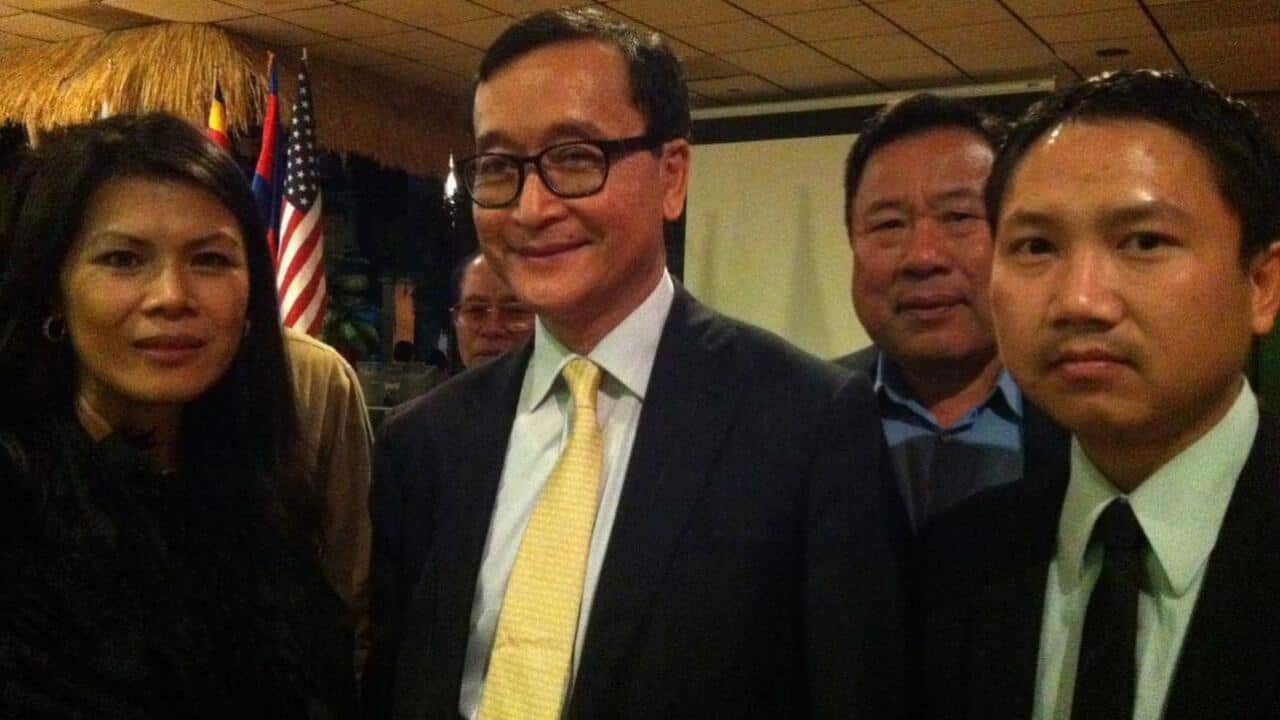 Ms Seng Chantheary with Sam Rainsy