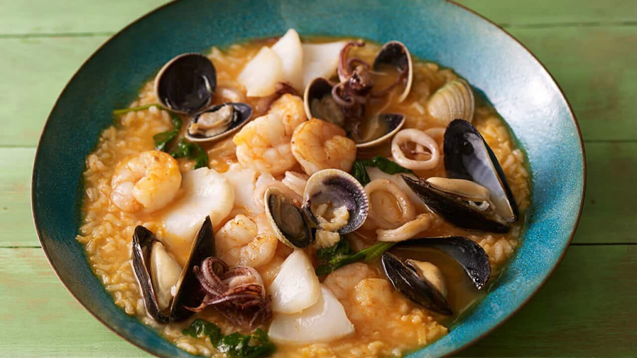 Everything But The Kitchen Sink Rice (Arroz con Mariscos)