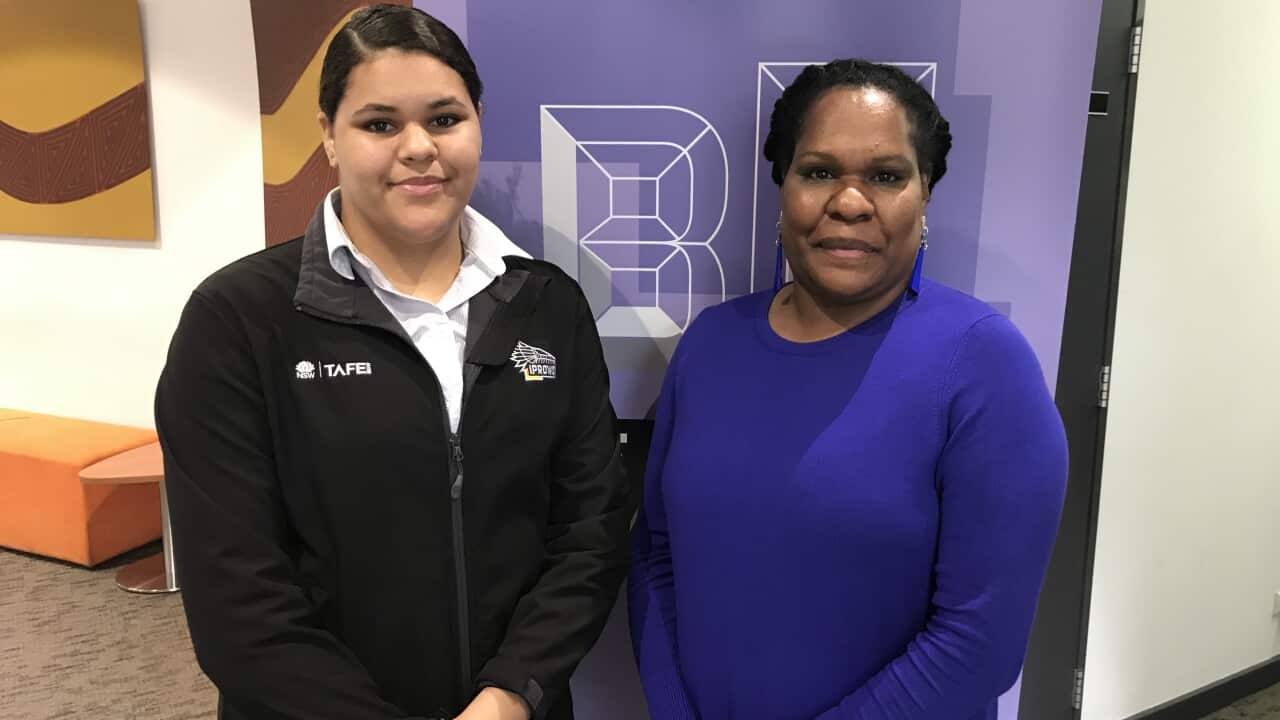 TAFE student and aspiring police officer Jessica Aragu-Bailey with her mother Glenda Aragu.