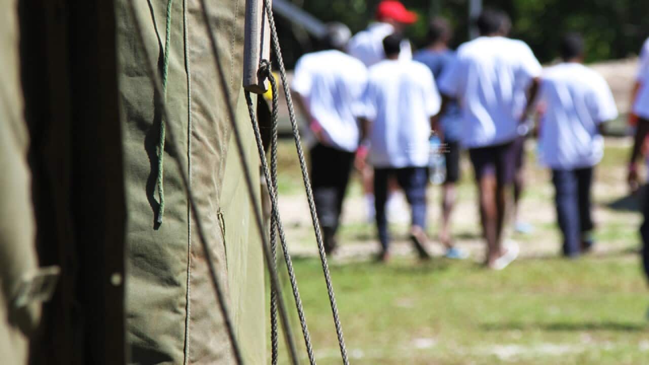 Supplied image of the offshore detention centre in Nauru