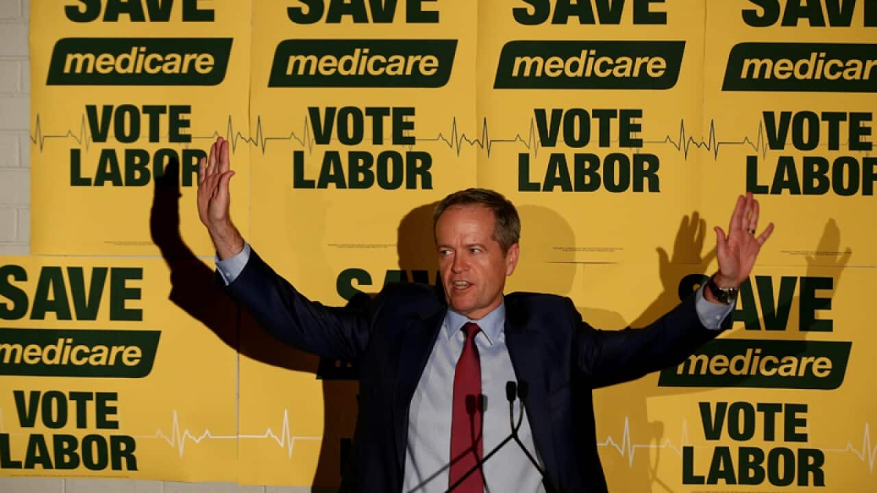 Bill Shorten at a Save Medicare rally in Blackburn South, Victoria