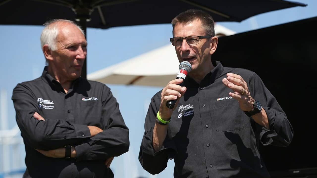 Paul Sherwen (right) was one half of the long-time soundtrack to the Tour de France. 