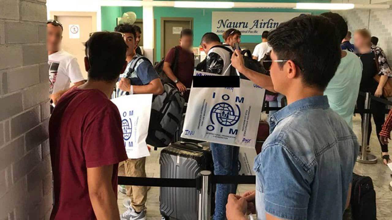 Some of the refugees about to leave Nauru en route to the US as part of the Australia-US refugee deal.