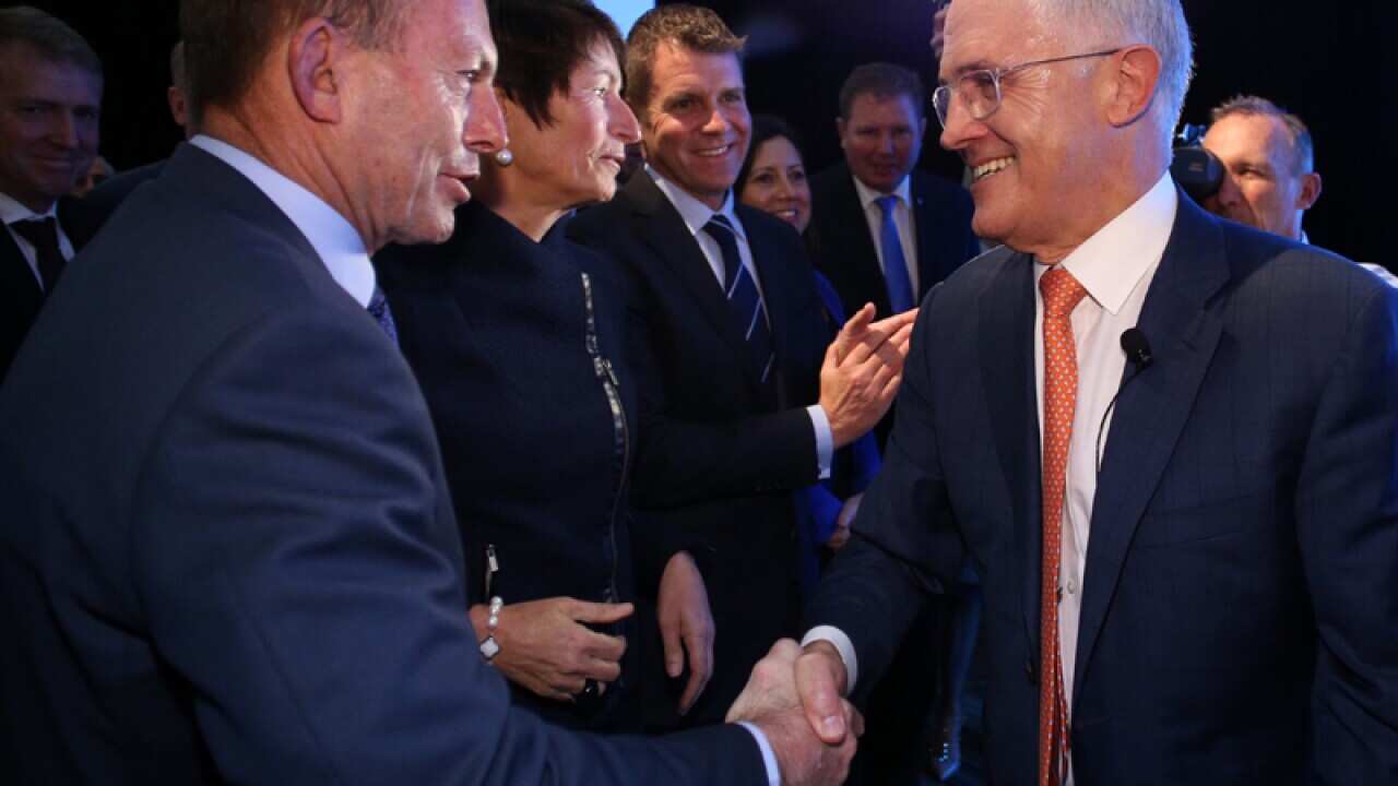 Malcolm Turnbull (R) and Tony Abbott