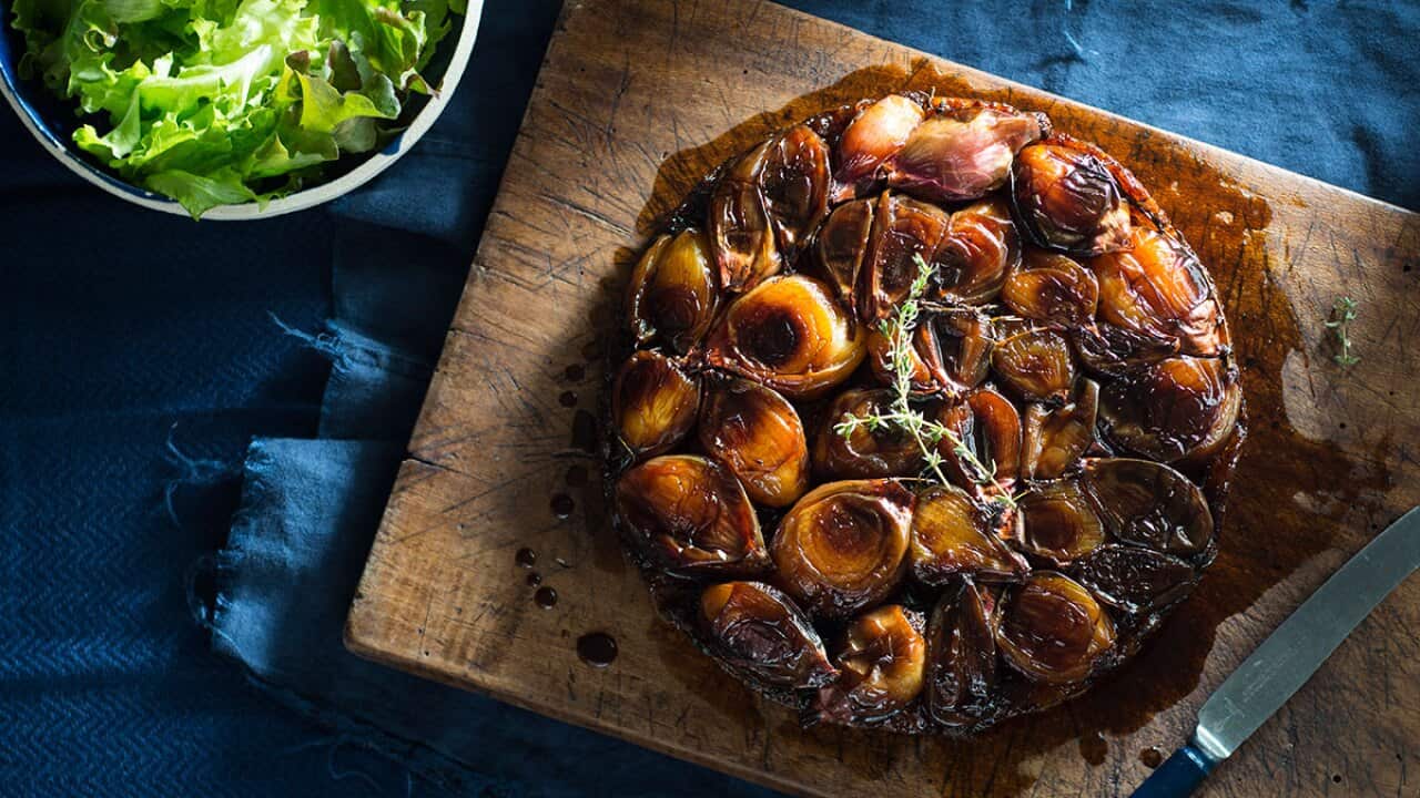 Shallot and thyme tarte tatin