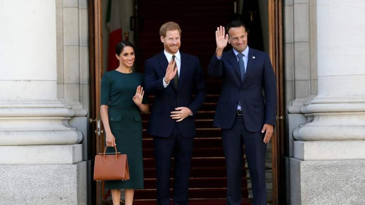 The Duke and Duchess of Sussex with Taoiseach, Leo Varadkar.