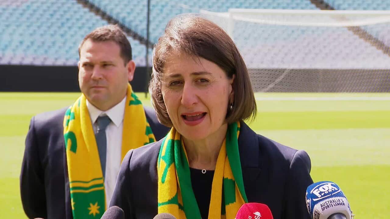 NSW Premier Gladys Berejiklian at the announcement of the Womens World Cup host cities