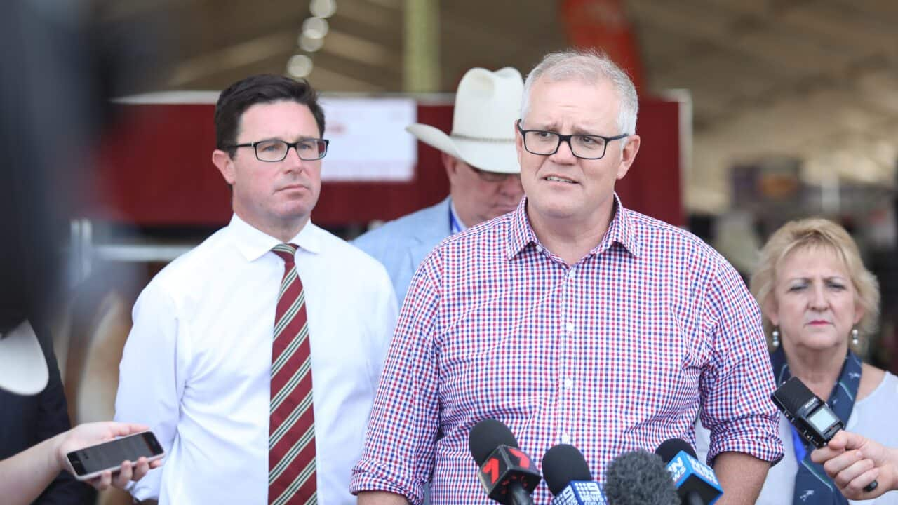 Prime Minister Scott Morrison speaks during a press conference.