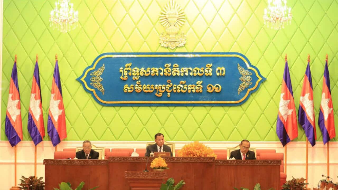 Senate meeting to approve on electoral law in Cambodia