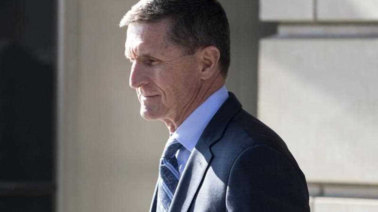 Former National Security Advisor Michael Flynn exits a federal courthouse in Washington DC