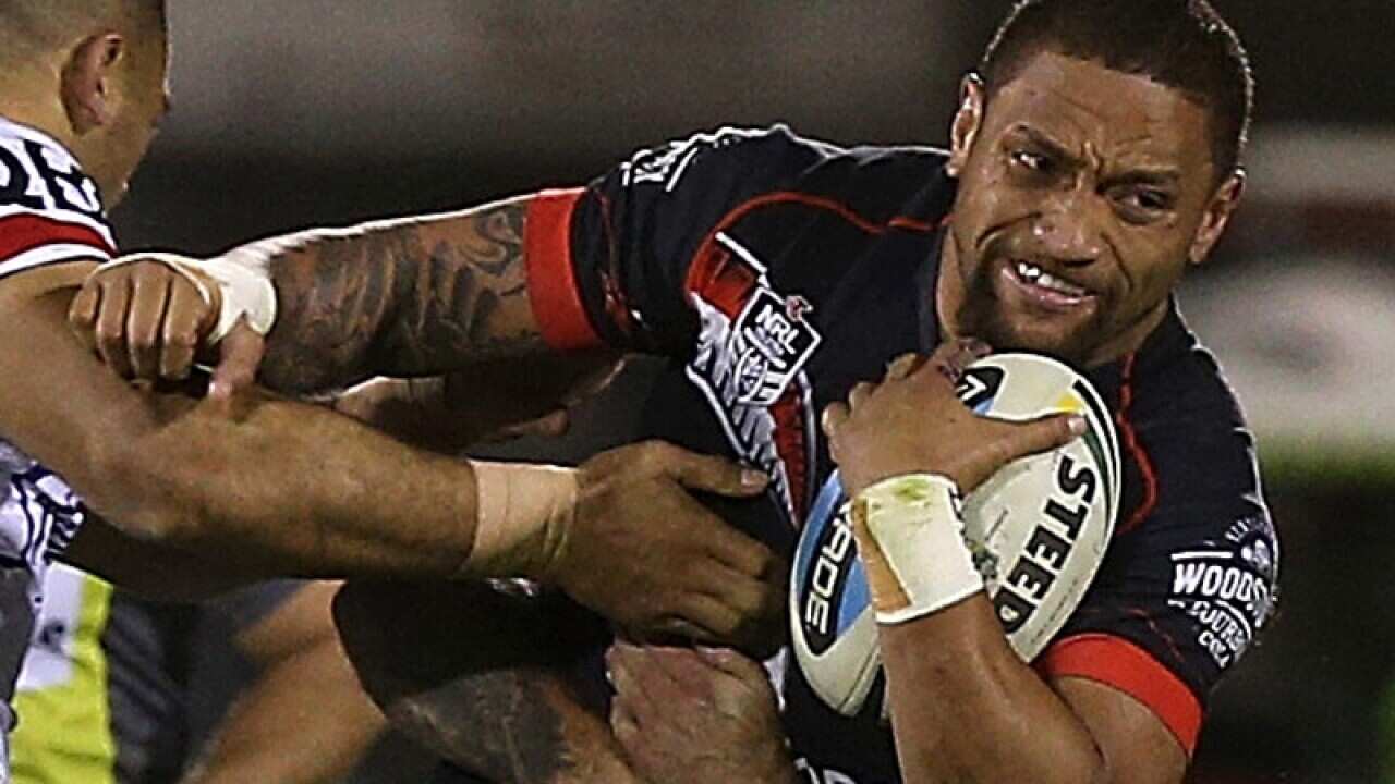 Manu Vatuvei of the New Zealand Warriors
