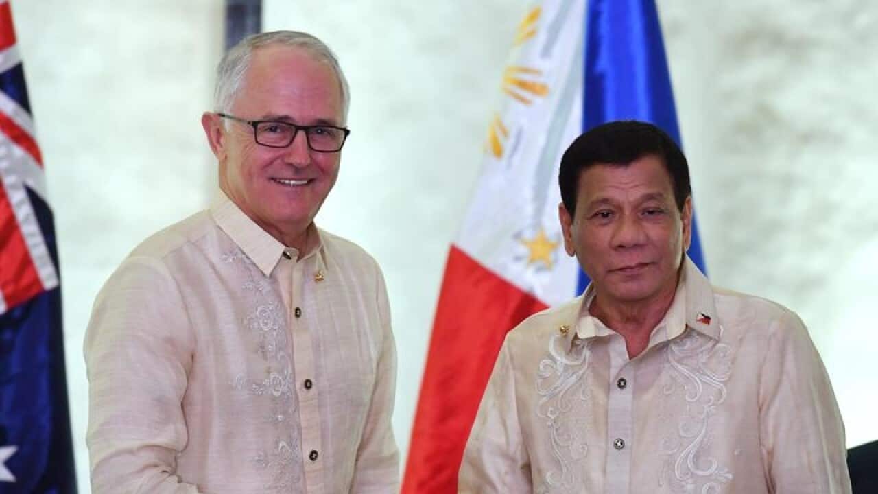 Malcolm Turnbull with Philippines President Rodrigo Duterte