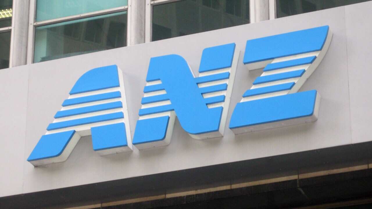 An ANZ corporate logo on a building
