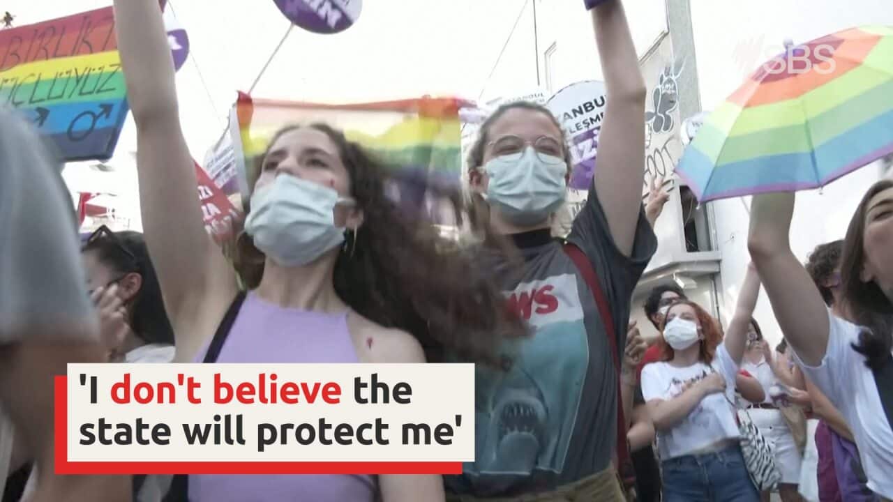 Thousands protest after Turkey withdraws from an international treaty to prevent violence against women
