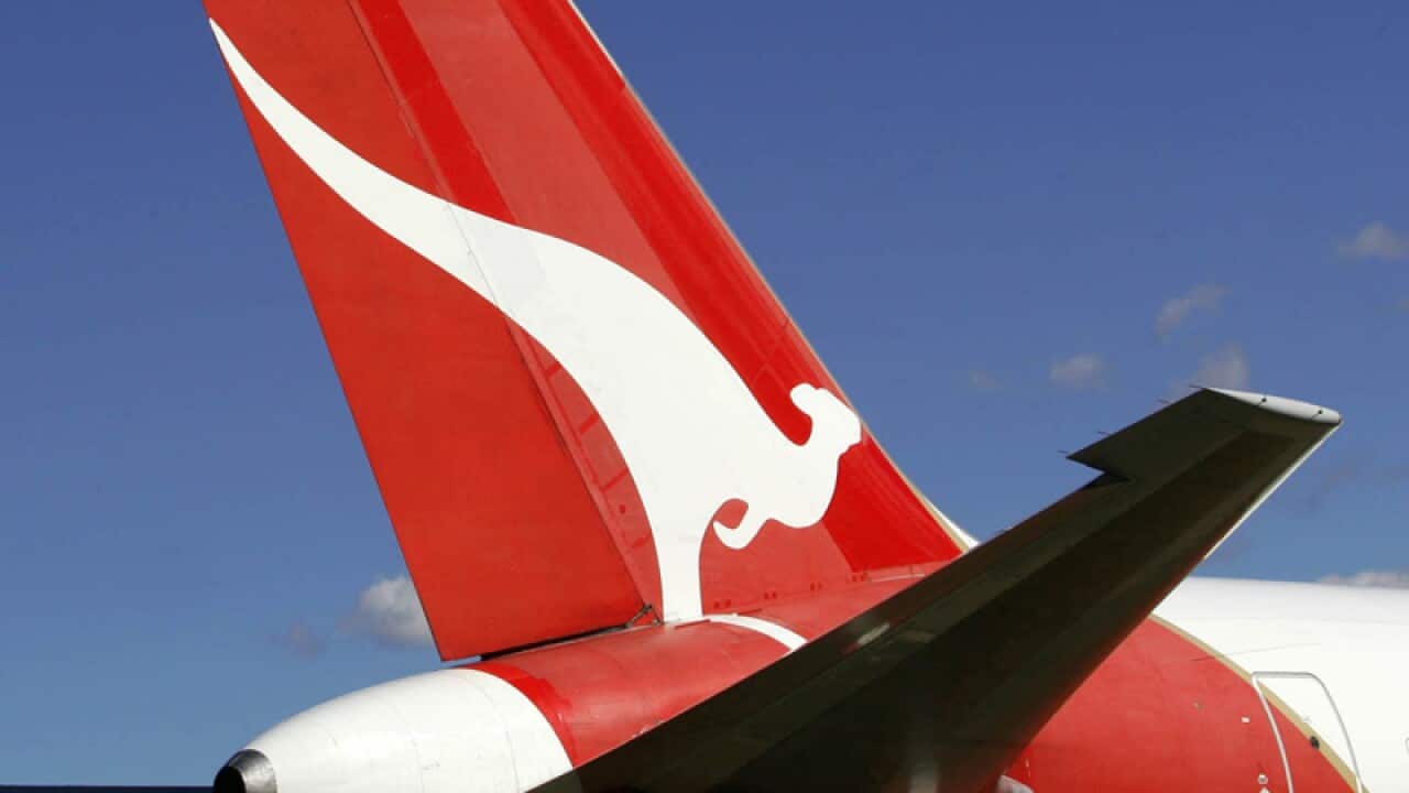 A Qantas Airline jet in Sydney