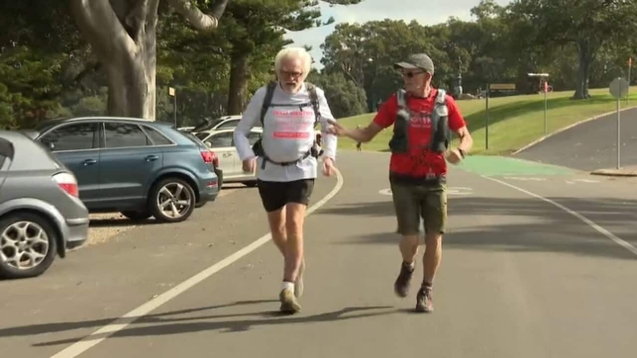 Marathon runners Bert Sloane, left, and Alf Johnson