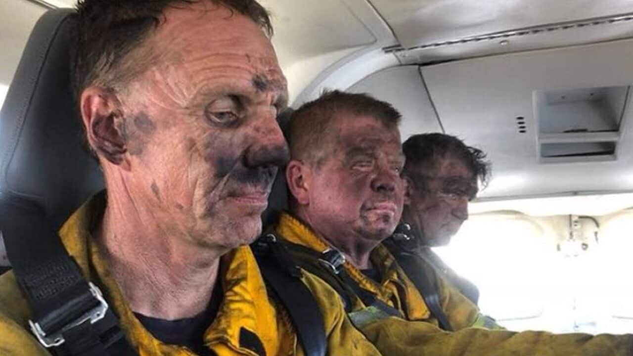 The image of the firefighters.