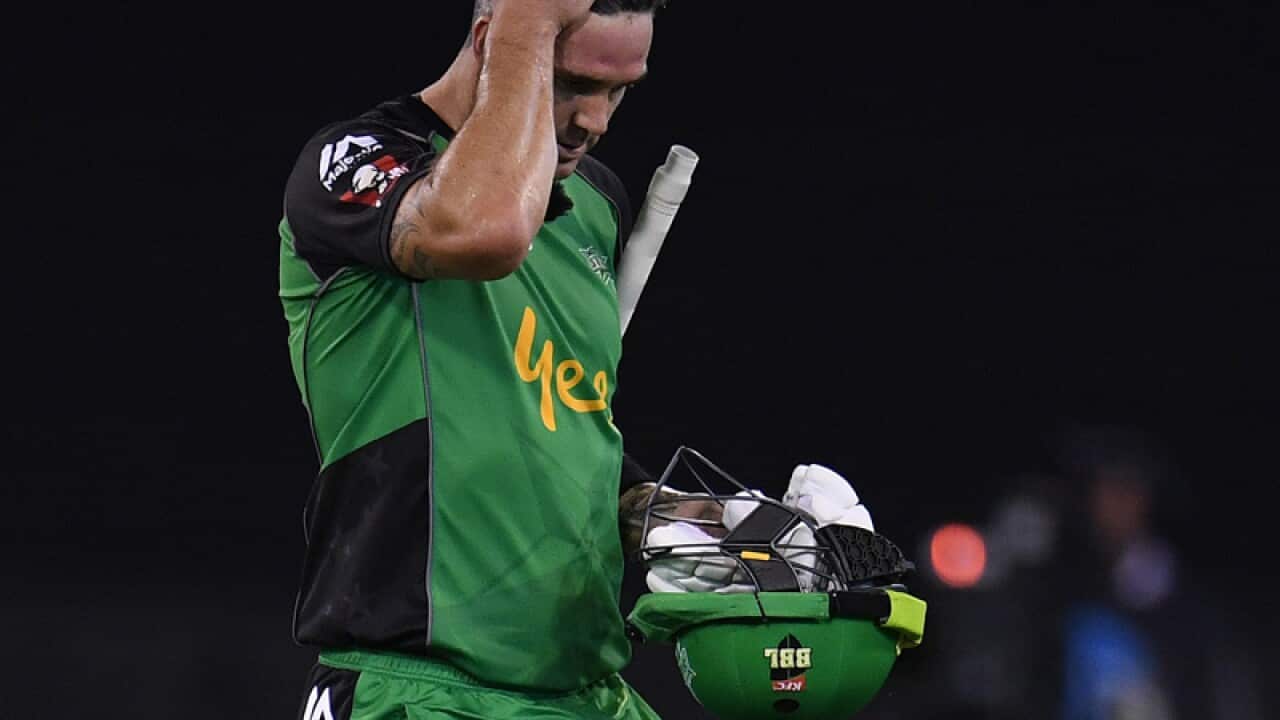 Kevin Pietersen of the Stars leaves the field