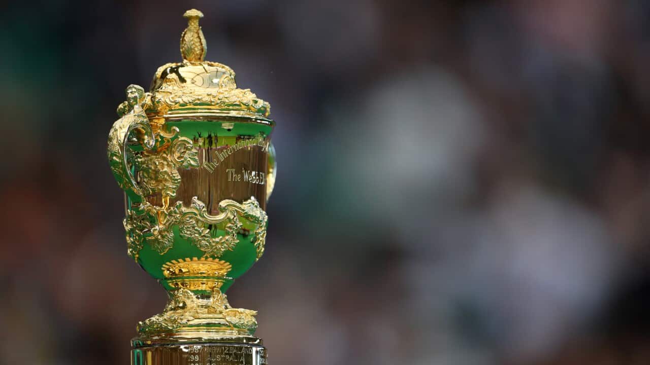 The Webb Ellis Cup in Japan