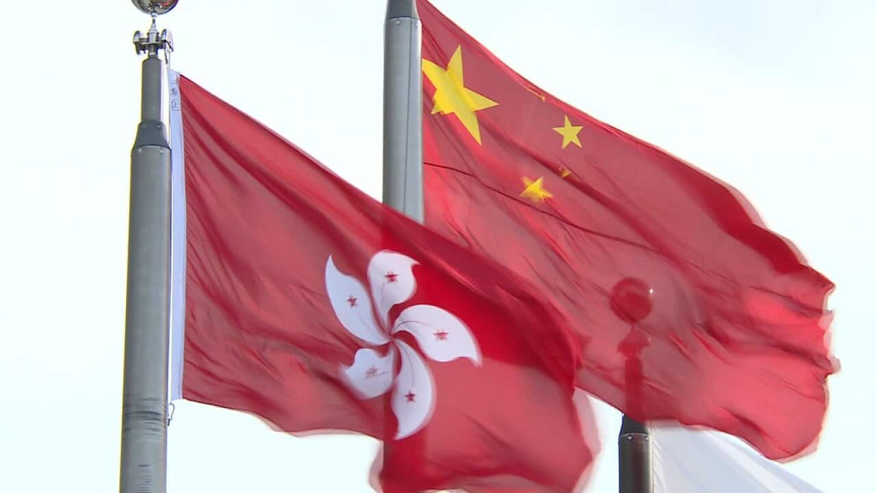 PRC National Flag and HKSAR Flag