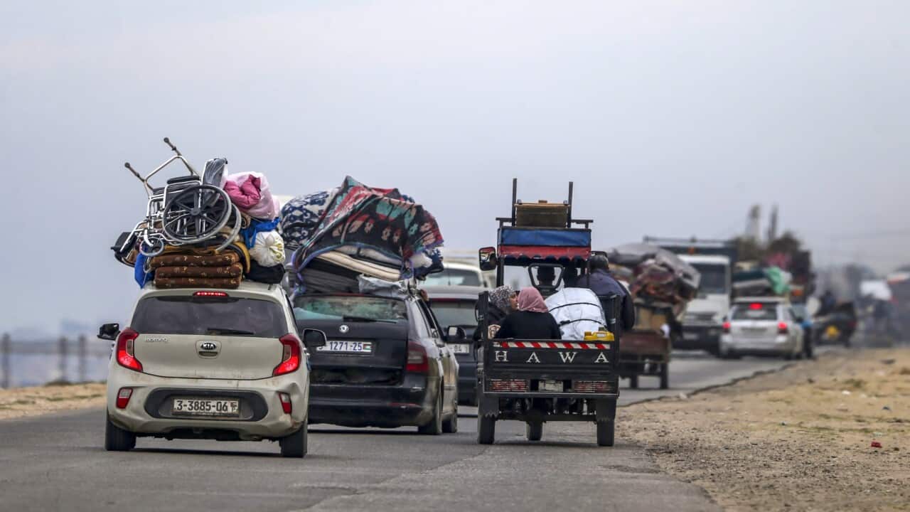 Residents evacuating from Rafah, southern Gaza Strip (AAP)