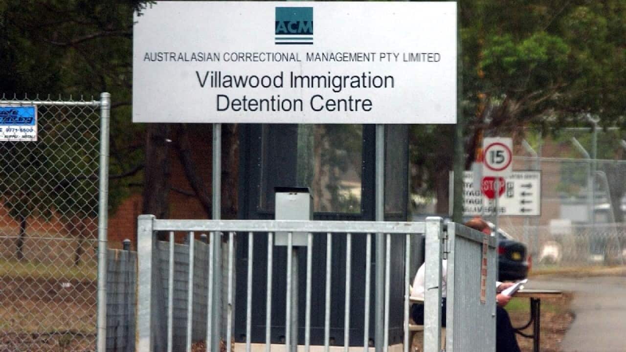 The front gate of the Villawood Detention Centre in Sydney.
