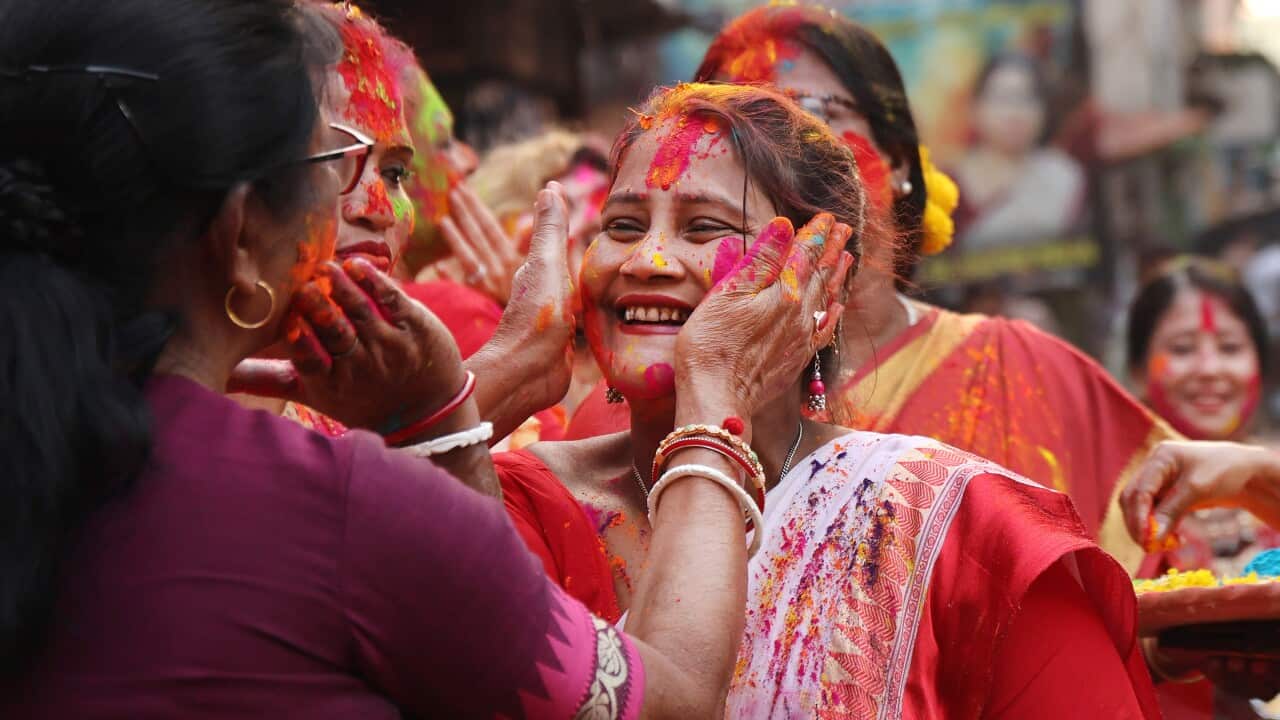 Holi festival celebrations in Kolkata