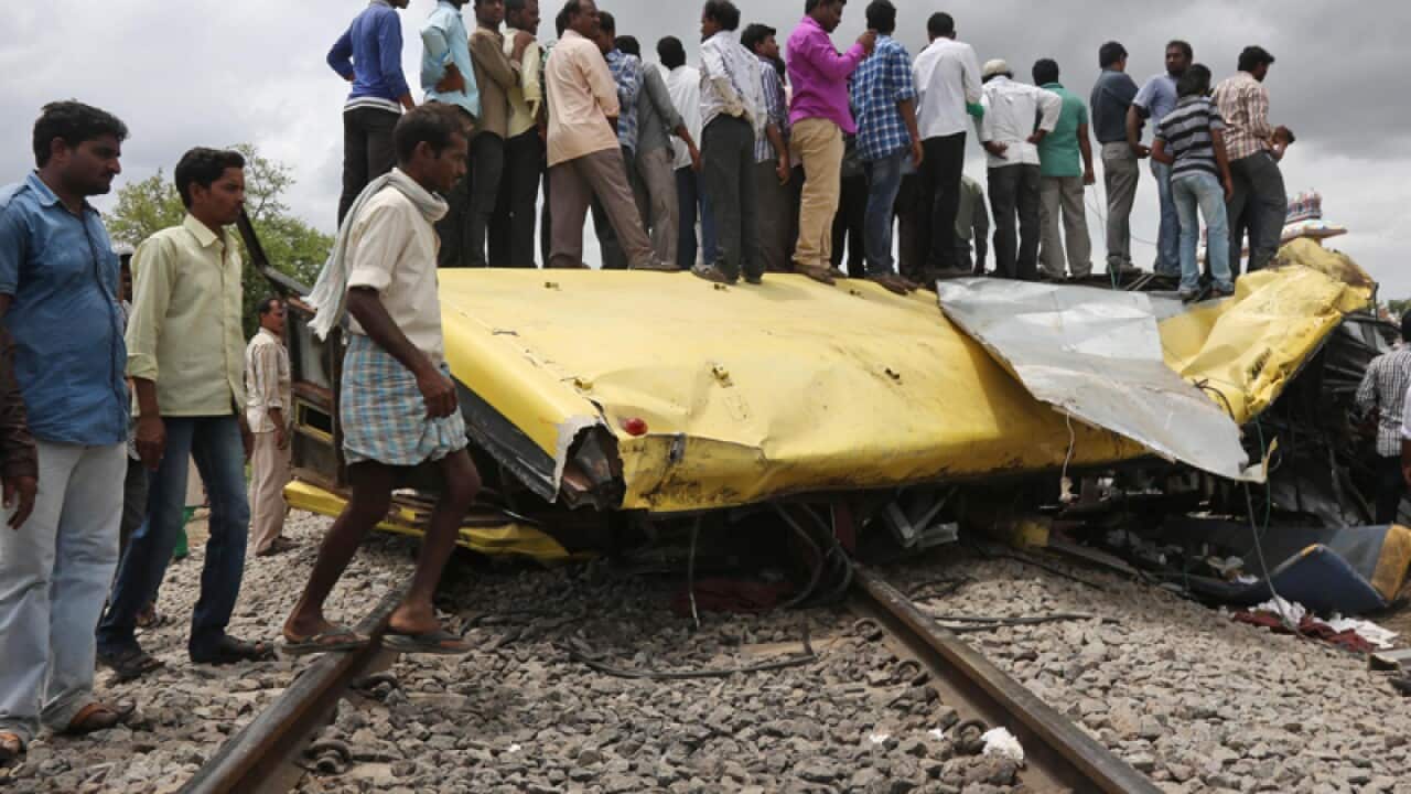 Aftermath of Indian train crash.