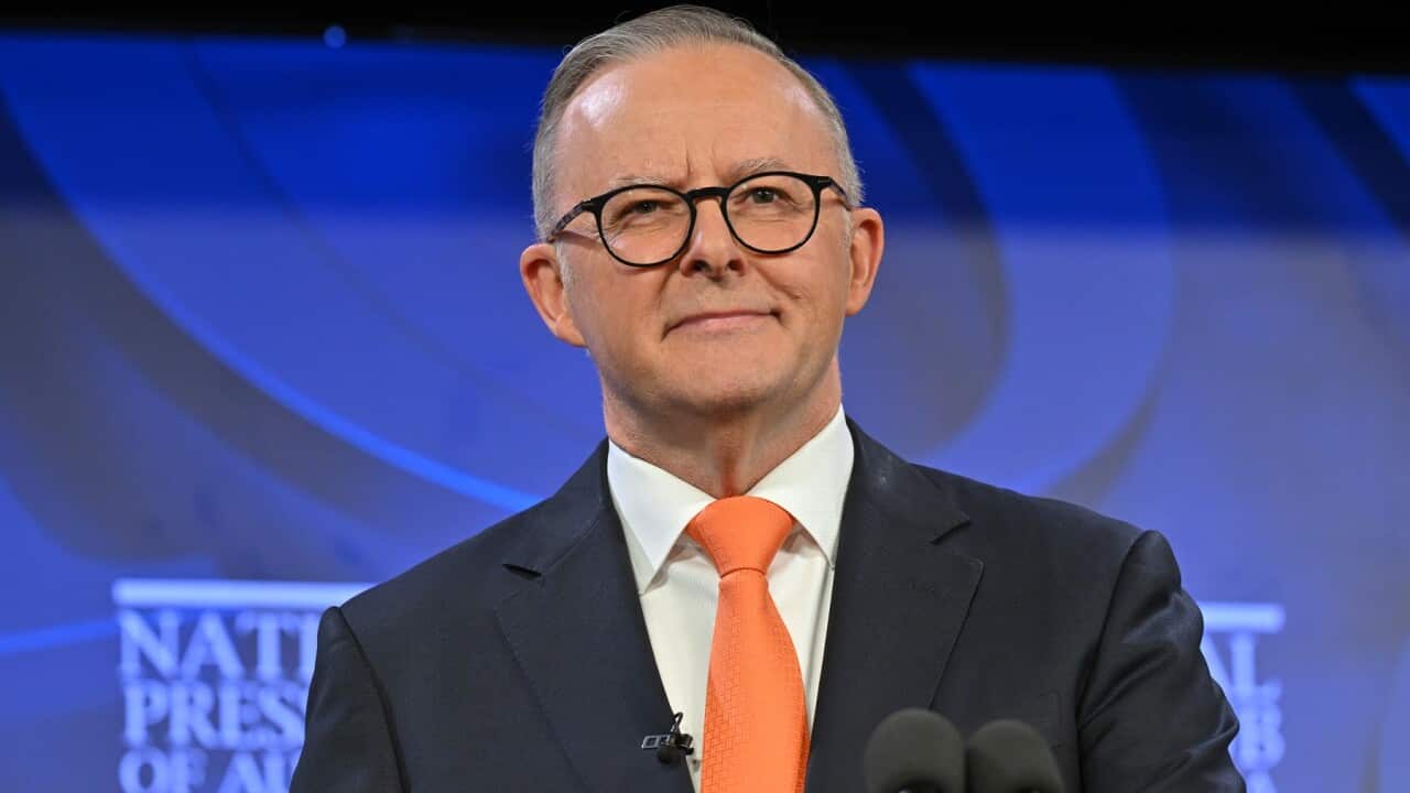 Prime Minister Anthony Albanese at the National Press Club in Canberra (AAP)