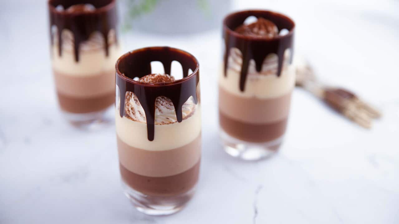 Triple chocolate layered mousse