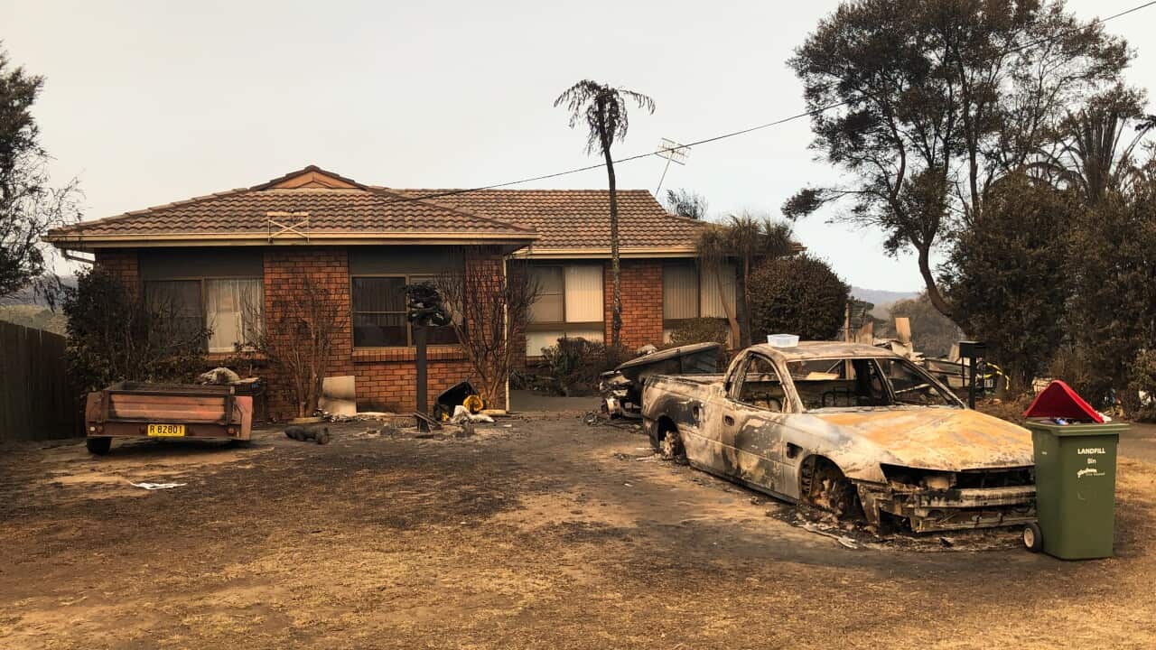 A property impacted by the Currowan Fire in Conjola Park, NSW, Thursday, 2 January, 2020.