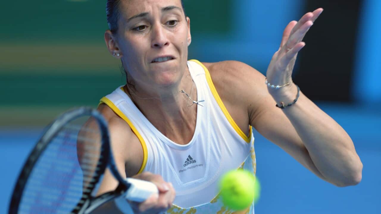Flavia Pennetta during the Australian Open
