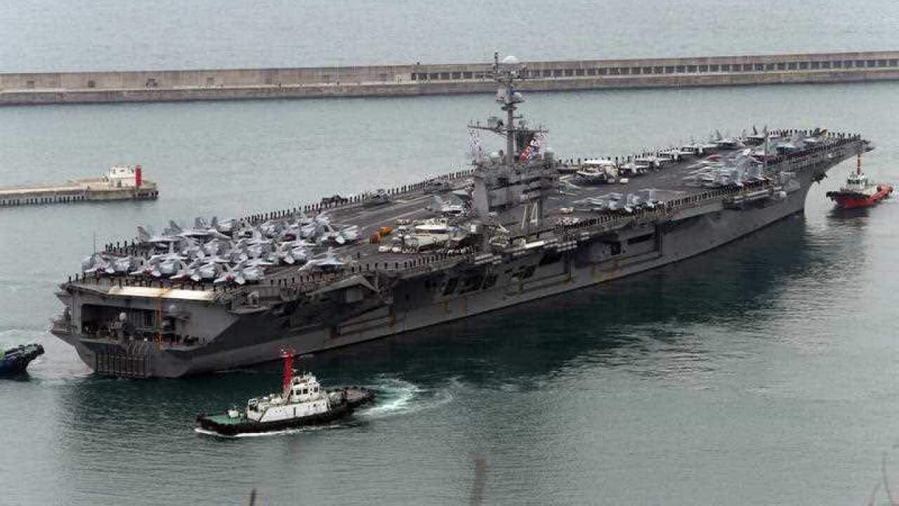 Nuclear-powered aircraft supercarrier USS John C. Stennis heads to join the Key Resolve military exercise between the United States and South Korea