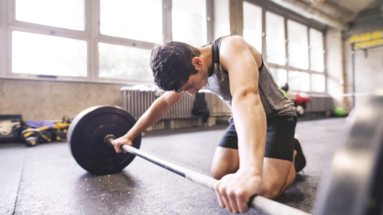 A teen athlete in the gym (Getty)