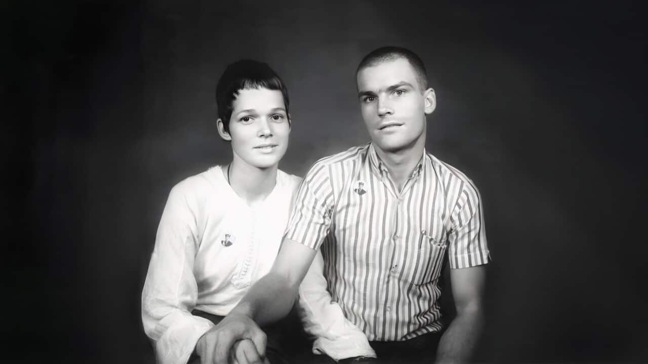 A young Hannah Nydahl (L) and Ole Nydahl (R).