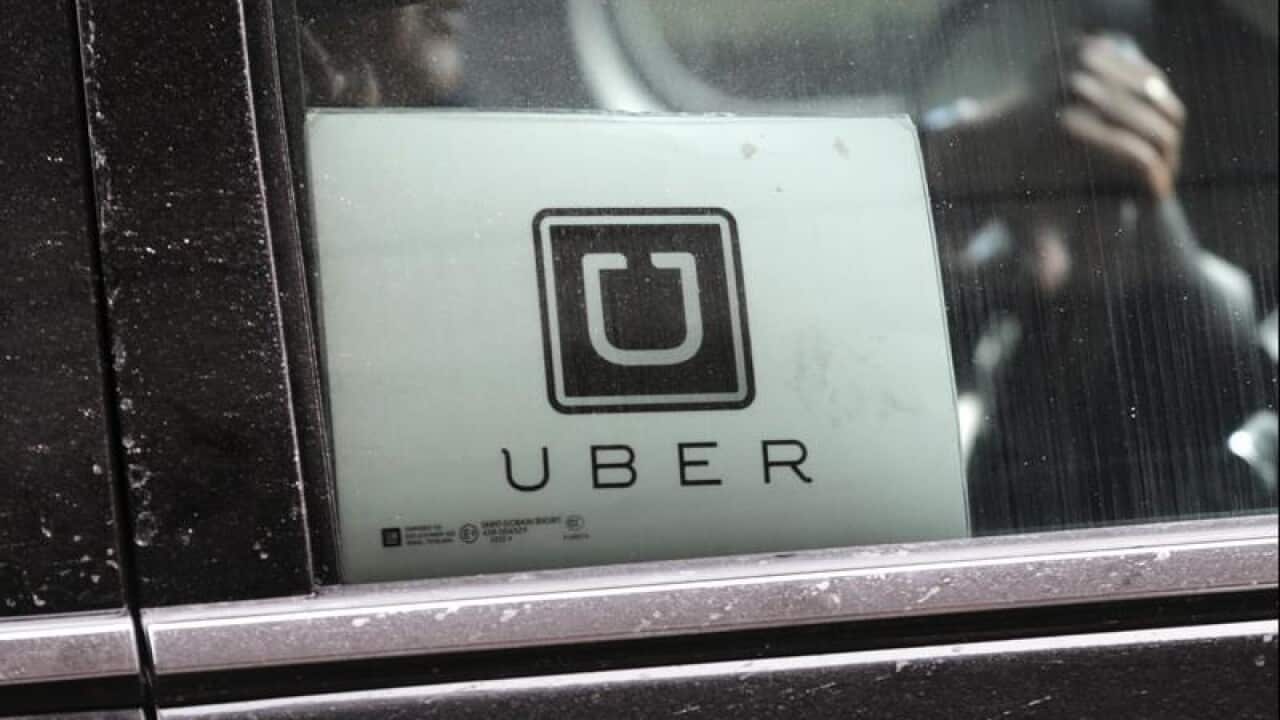 an Uber car
