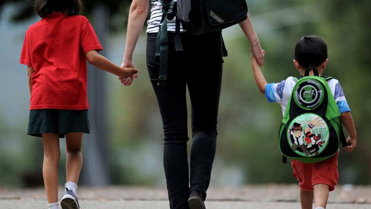 A mother with her children