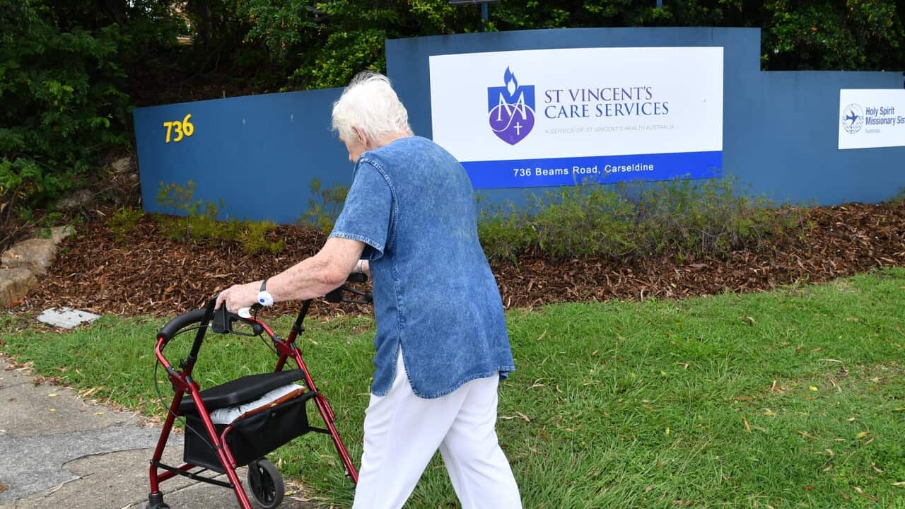 An elderly woman at a Brisbane nursing home