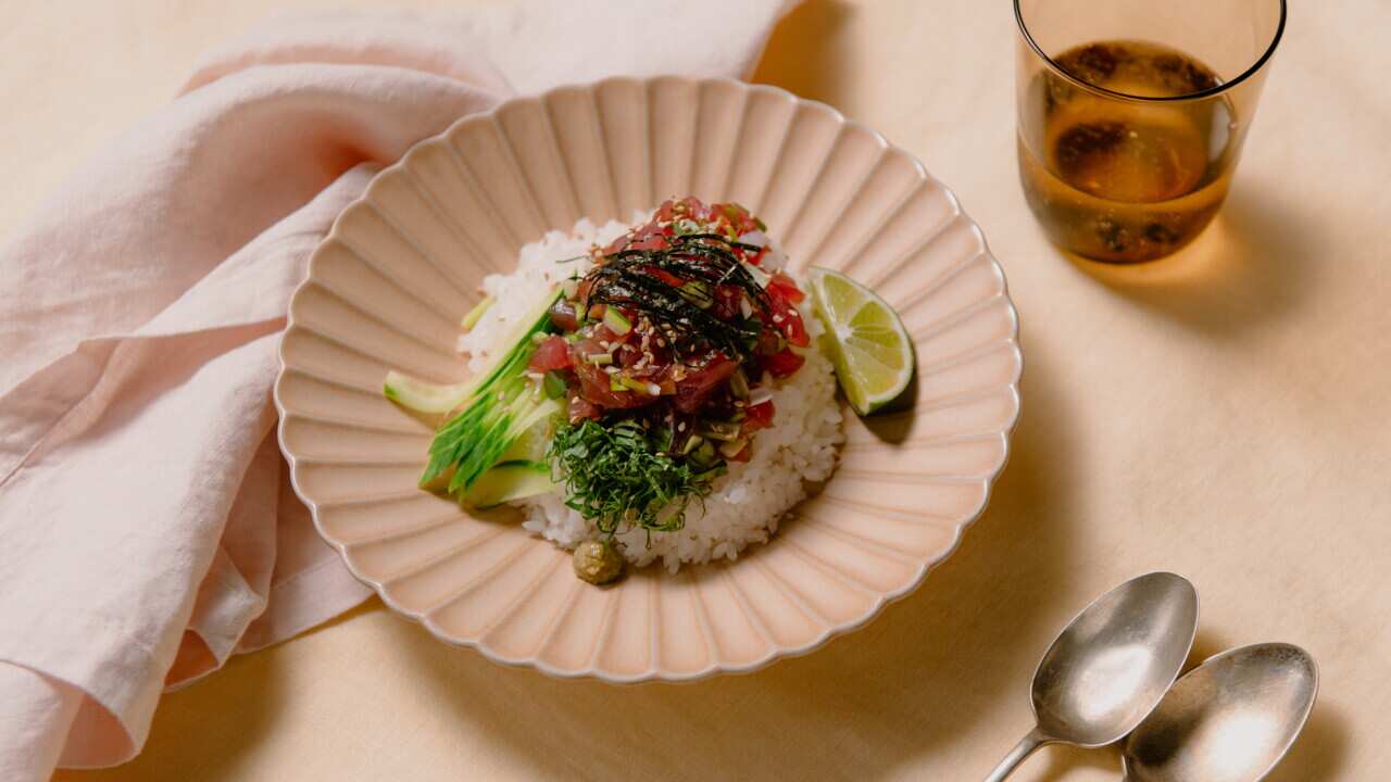 Negitoro Rice Negitoro (tuna and onion) rice bowls recipe | SBS The Cook Up with Adam ...