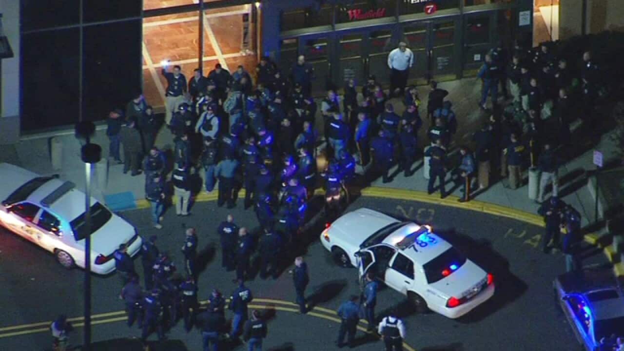 Authorities gathering outside a New Jersey mall