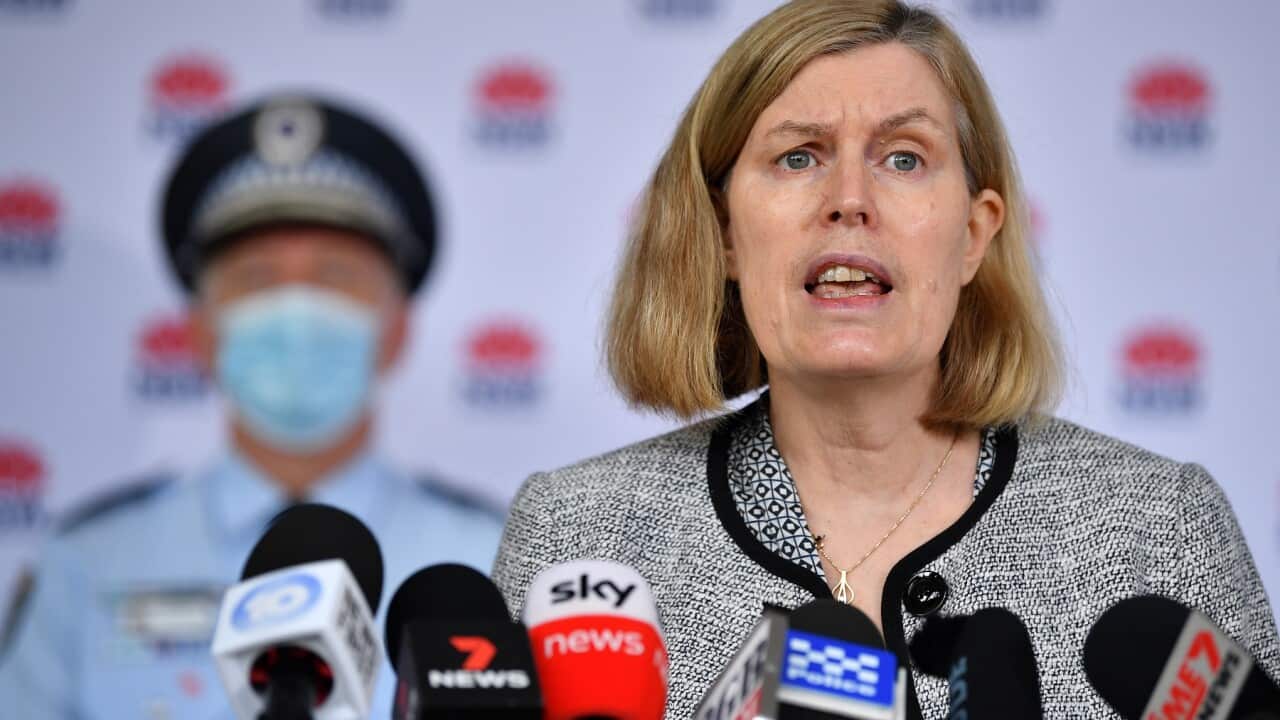 NSW Chief Health Officer Dr Kerry Chant speaks to media during a COVID-19 update in Sydney, Monday, June 28, 2021. (AAP Image/Joel Carrett) NO ARCHIVING