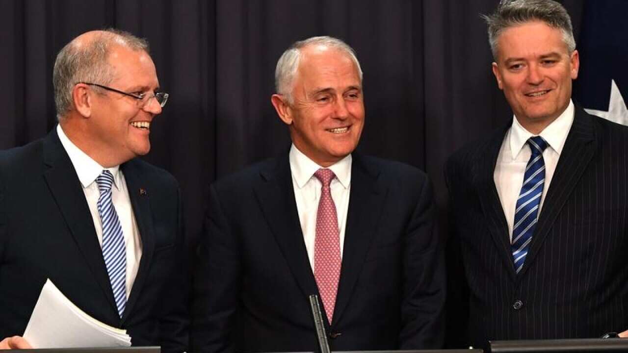 Scott Morrison, Malcolm Turnbull and Mathias Cormann.