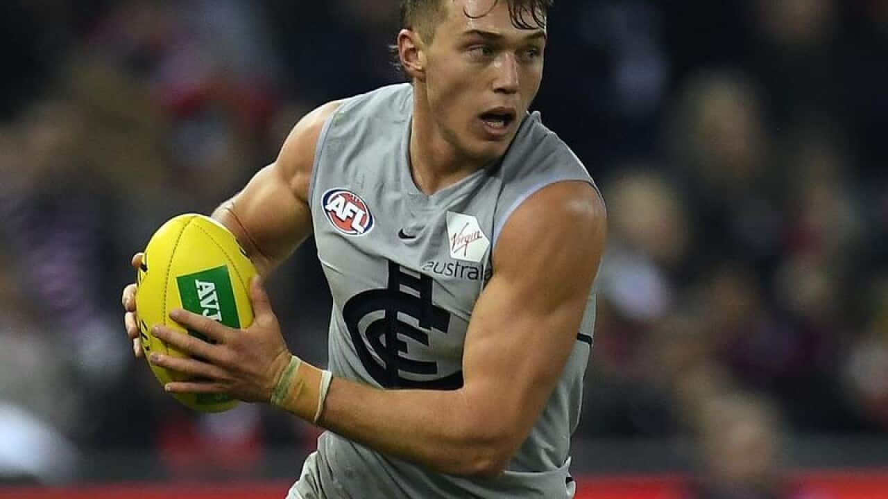 File image of Patrick Cripps of the Blues in action against Saints.